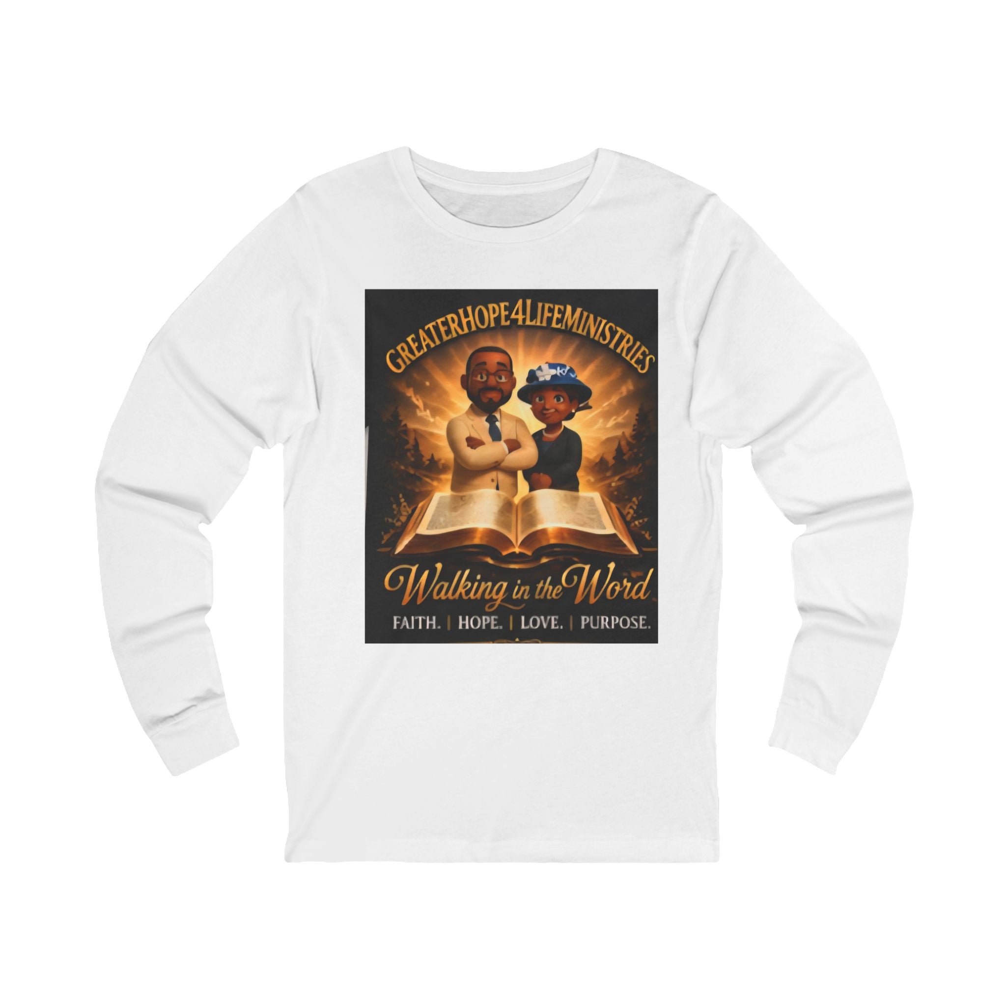 Walking in the Word Long Sleeve Tee — Greater Hope 4 Life Ministries Church Shirt (Wednesday 7PM)