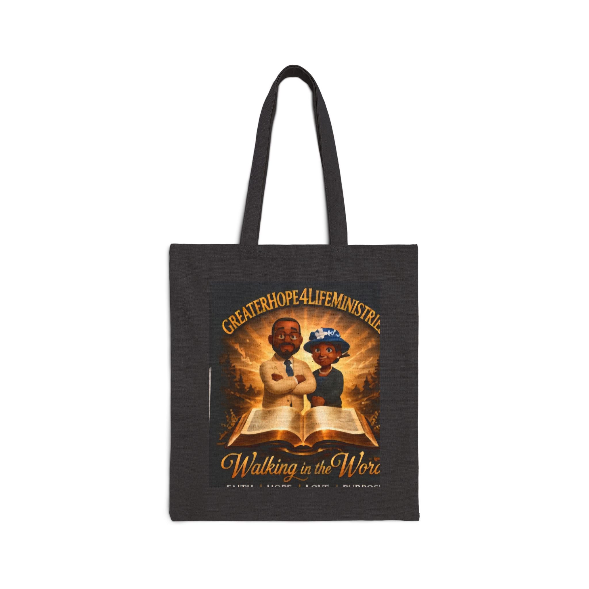 Canvas Tote Bag — 'Walking in the Word' Church Ministry Tote (Wednesday 7PM Service Reminder)